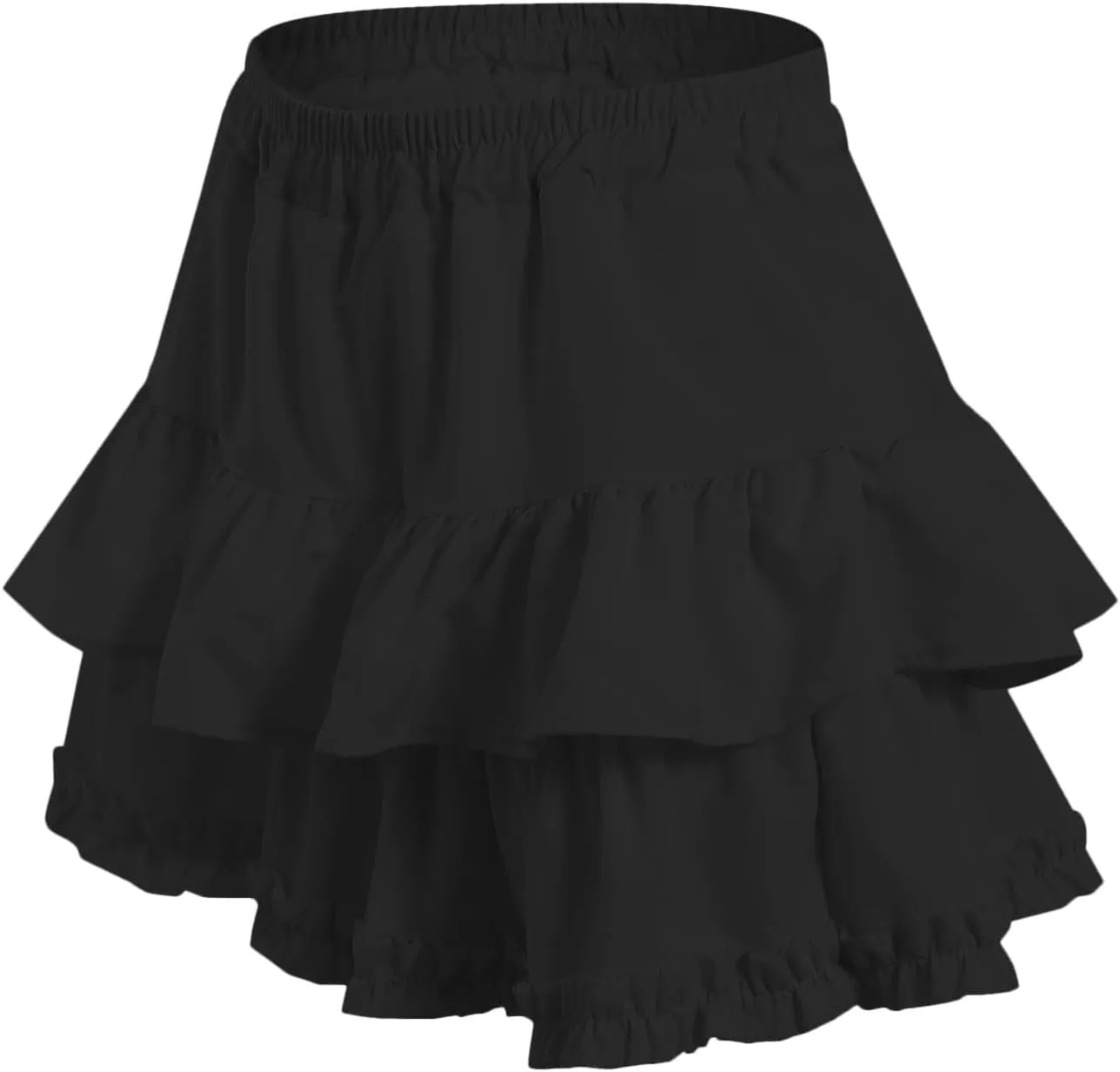 Womens High Waist Ruffle Mini Skirt Layered Ruffle Hem Flared Flowy Casual Swing Beach Mini Short Skirt 2025 Sunmmer Vacation