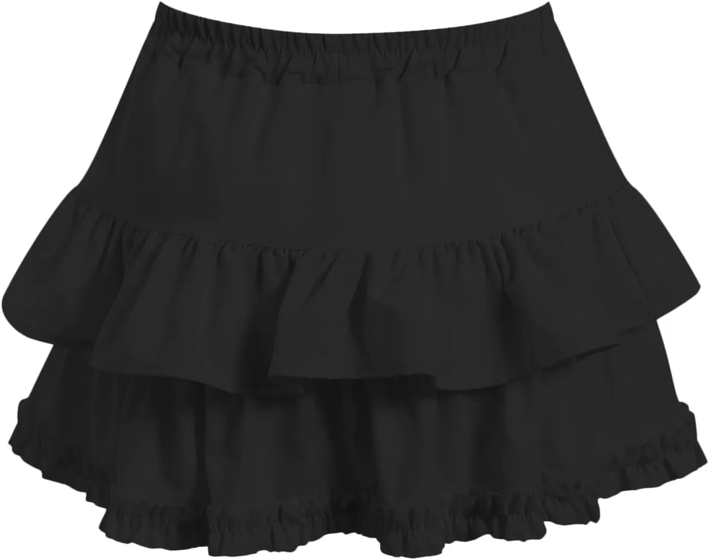 Womens High Waist Ruffle Mini Skirt Layered Ruffle Hem Flared Flowy Casual Swing Beach Mini Short Skirt 2025 Sunmmer Vacation