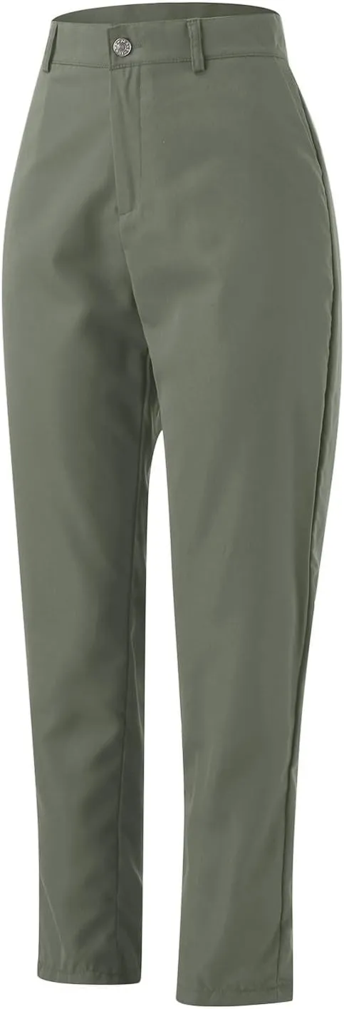 Women's High Waisted Business Pants Straight Leg Pleated Elegant Office Slacks Stretchy Dress Trousers with Pockets