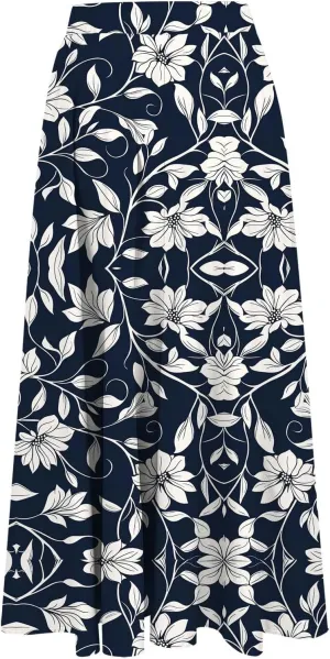 Women's High Waisted Flowy Swing Skirt, Fashion Floral Print Summer Beach Shirts Comfy Casual Daily Going Out Clothes