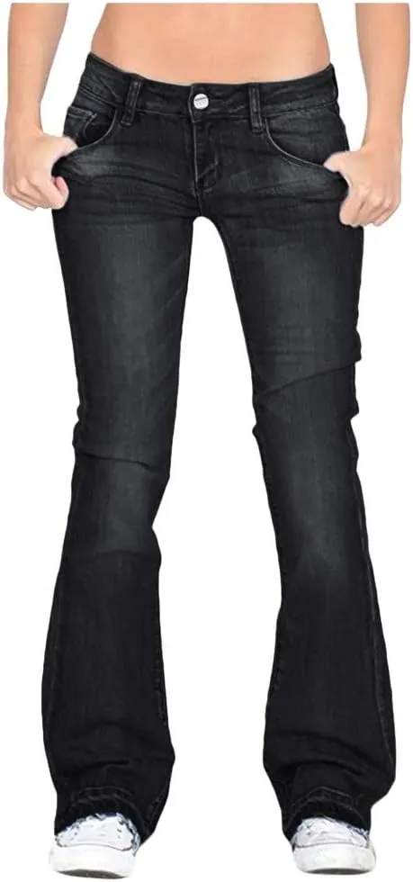 Womens High Waisted Jeans Waisted Trousers Jeans Lace Poket Denim Women's Jeans Straight Leg Loose Stretchy Straight