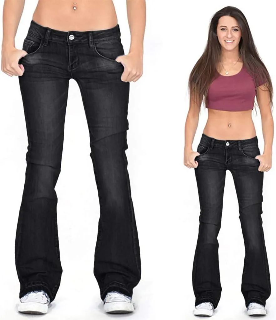 Womens High Waisted Jeans Waisted Trousers Jeans Lace Poket Denim Women's Jeans Straight Leg Loose Stretchy Straight