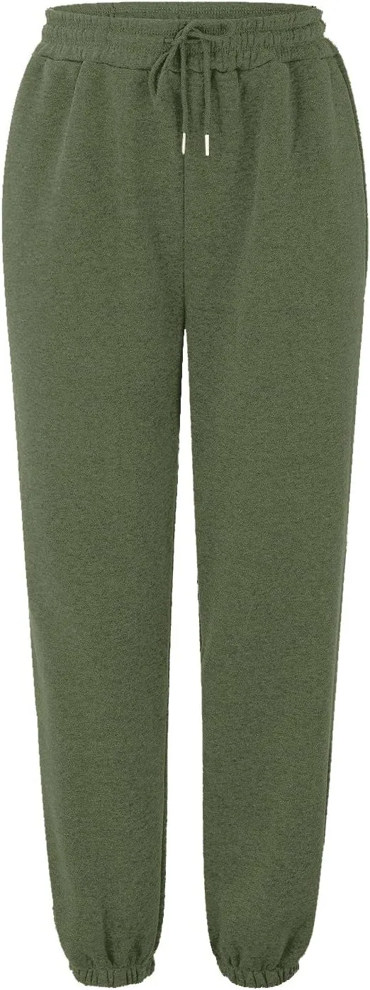 Womens High Waisted Sweatpants Casual Stretchy Tie Ankle Sweat Pants Fashion Sport Straight Leg Lounge Trousers