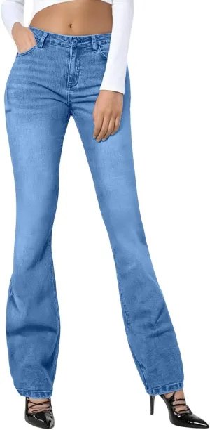 Women's Jeans High Waisted Straight Leg Stretchy Jeans 2025 Trendy Wide Leg Tummy Control Loose Casual Denim Pants