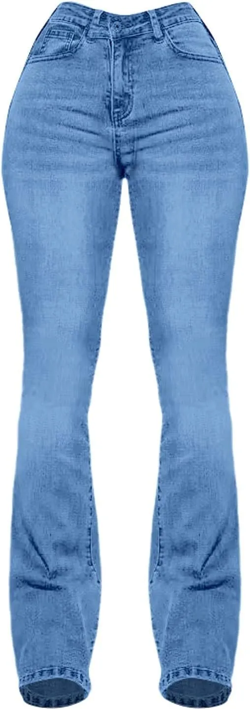 Women's Jeans High Waisted Straight Leg Stretchy Jeans 2025 Trendy Wide Leg Tummy Control Loose Casual Denim Pants