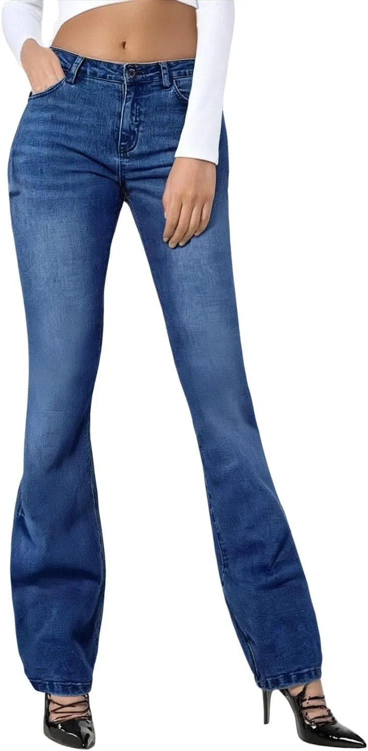 Women's Jeans High Waisted Straight Leg Stretchy Jeans 2025 Trendy Wide Leg Tummy Control Loose Casual Denim Pants