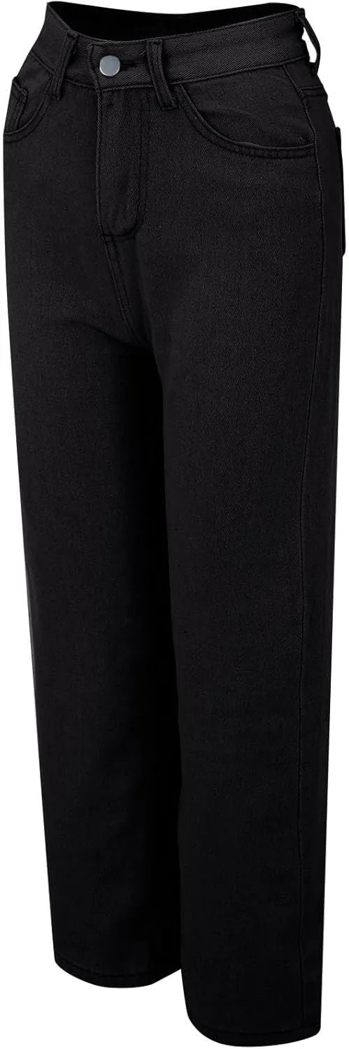 Women's Jeans High Waisted Straight Leg Stretchy Jeans 2025 Trendy Wide Leg Tummy Control Loose Casual Denim Pants