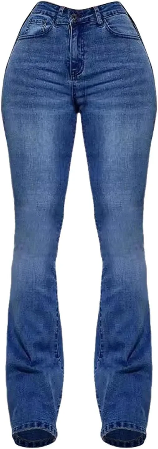 Women's Jeans High Waisted Straight Leg Stretchy Jeans 2025 Trendy Wide Leg Tummy Control Loose Casual Denim Pants