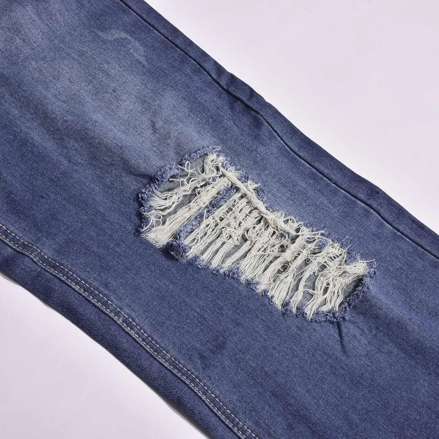 Women's Jeans Printed Stretchy High Waisted Baggy Straight Wide Leg Crop Casual Bootcut Imitation Denim Pants Trouser