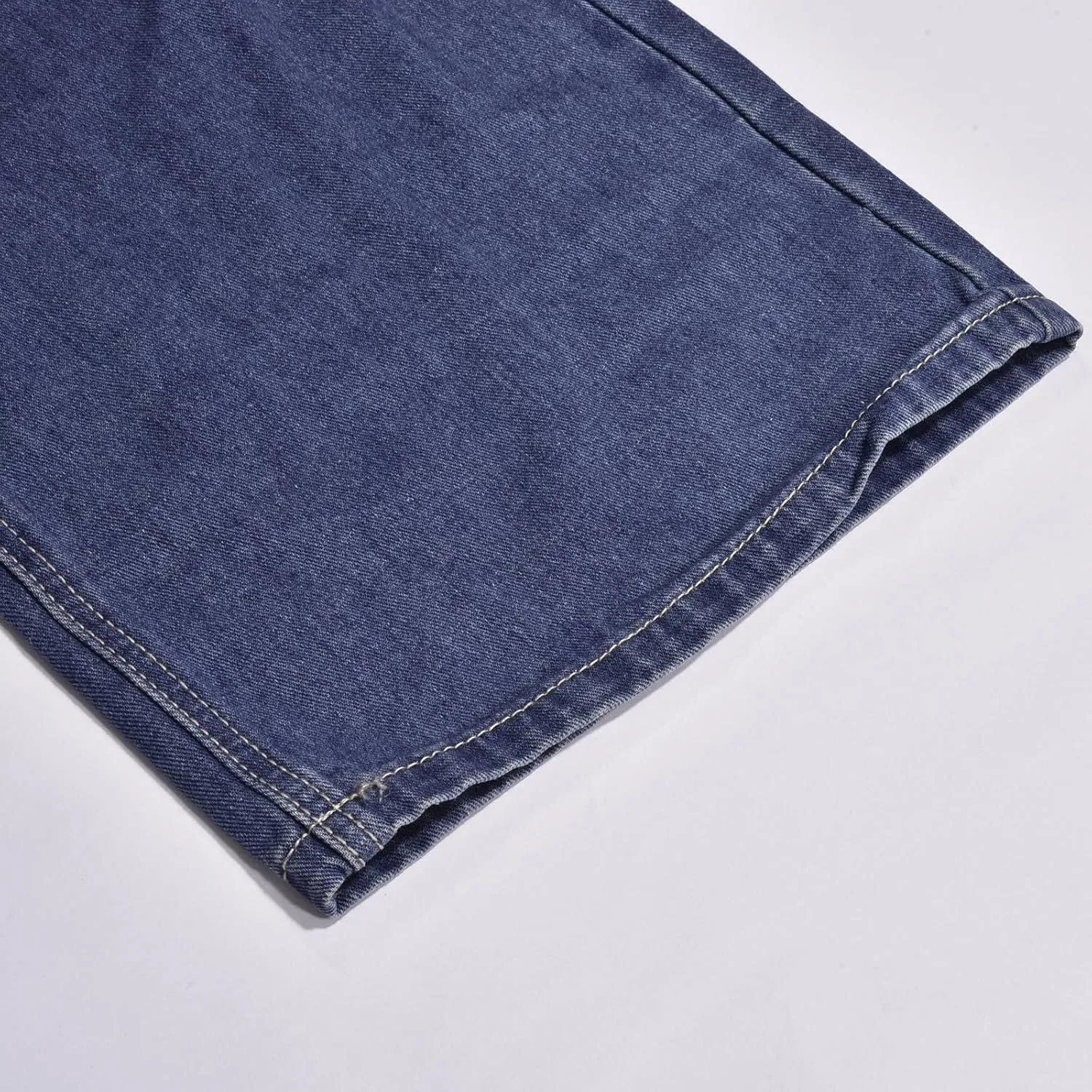 Women's Jeans Printed Stretchy High Waisted Baggy Straight Wide Leg Crop Casual Bootcut Imitation Denim Pants Trouser