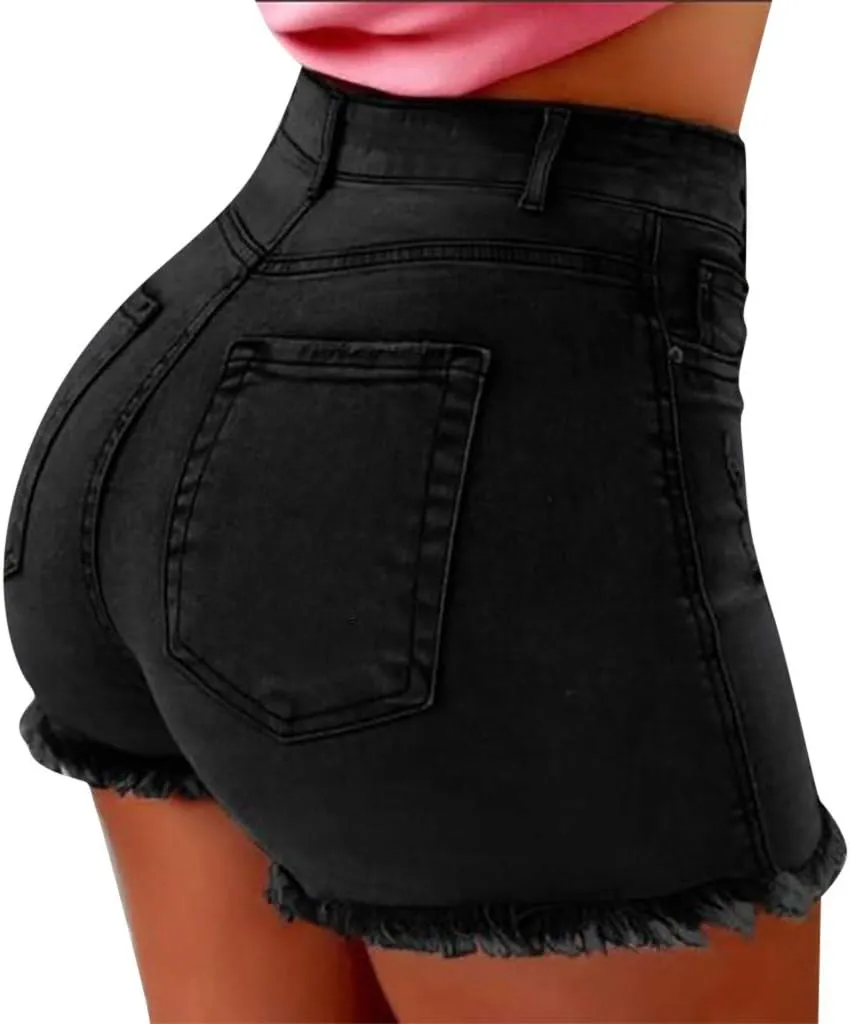Womens Jeans Trendy 2024 Summer Wash Female Jeans Women Shorts Pockets Short Denim Denim Women's Size 20 Pants for