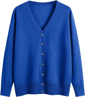 Womens Knit Cardigan Open Front Button Down Sweaters Solid V Neck Sweater 2025 Soft Warm Cardigan Cable Knit Cardigan
