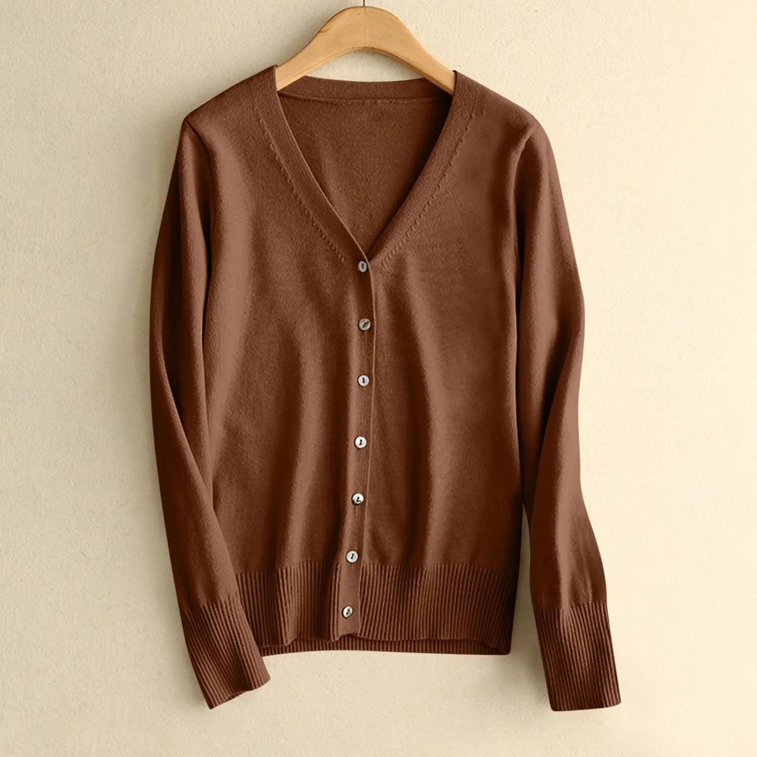Womens Knit Cardigan Open Front Button Down Sweaters Solid V Neck Sweater 2025 Soft Warm Cardigan Cable Knit Cardigan