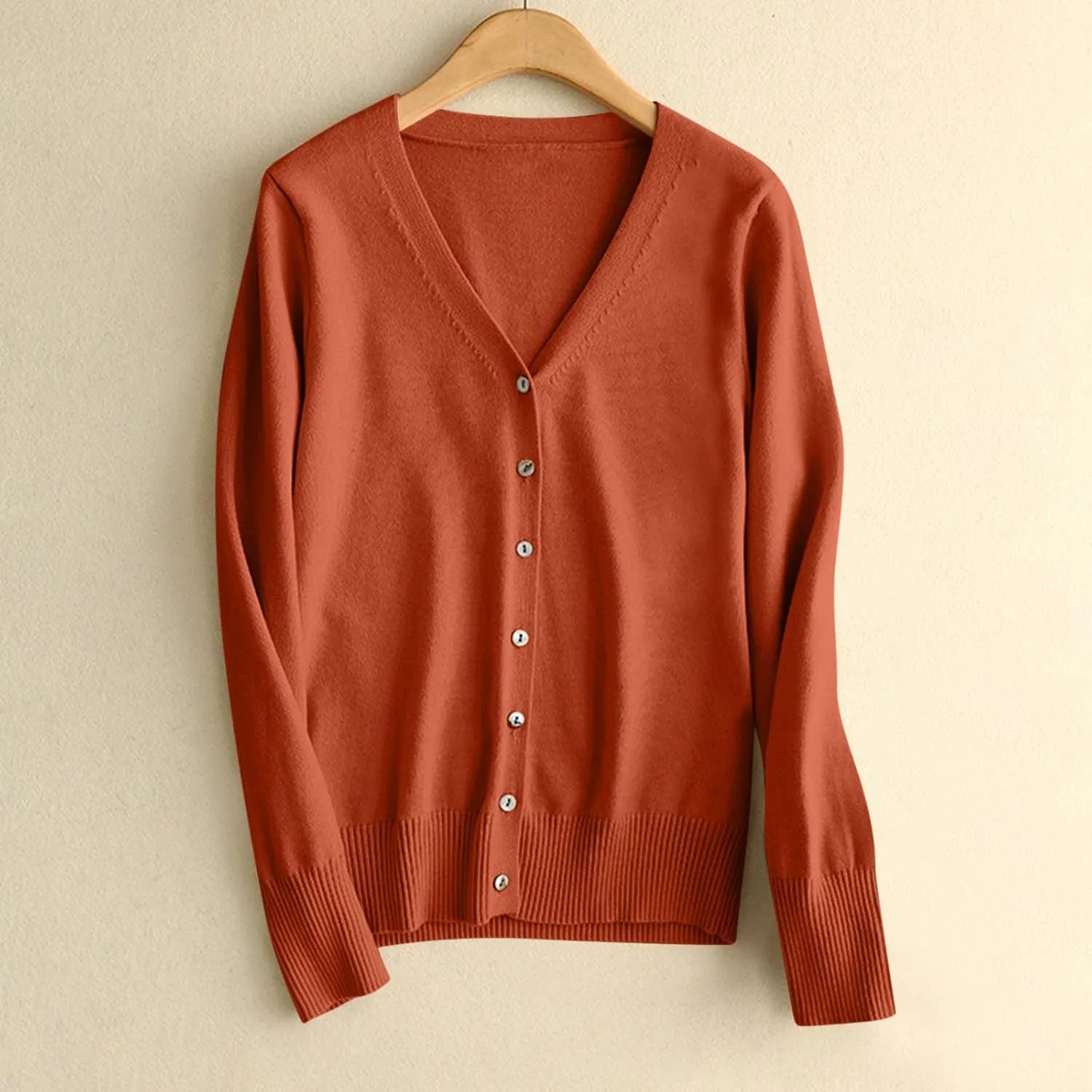 Womens Knit Cardigan Open Front Button Down Sweaters Solid V Neck Sweater 2025 Soft Warm Cardigan Cable Knit Cardigan