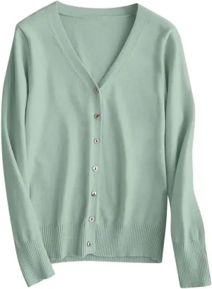 Womens Knit Cardigan Open Front Button Down Sweaters Solid V Neck Sweater 2025 Soft Warm Cardigan Cable Knit Cardigan