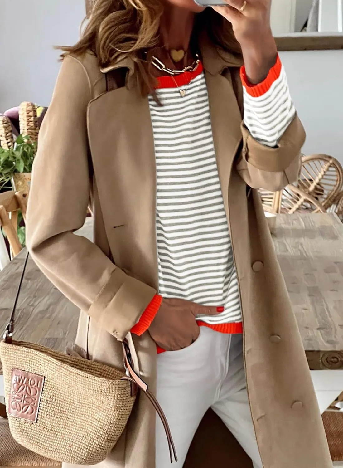 Womens Lightweight Cotton Sweaters Long Sleeve Crew Neck Color Block Striped Casual Knitted Pullover Tops