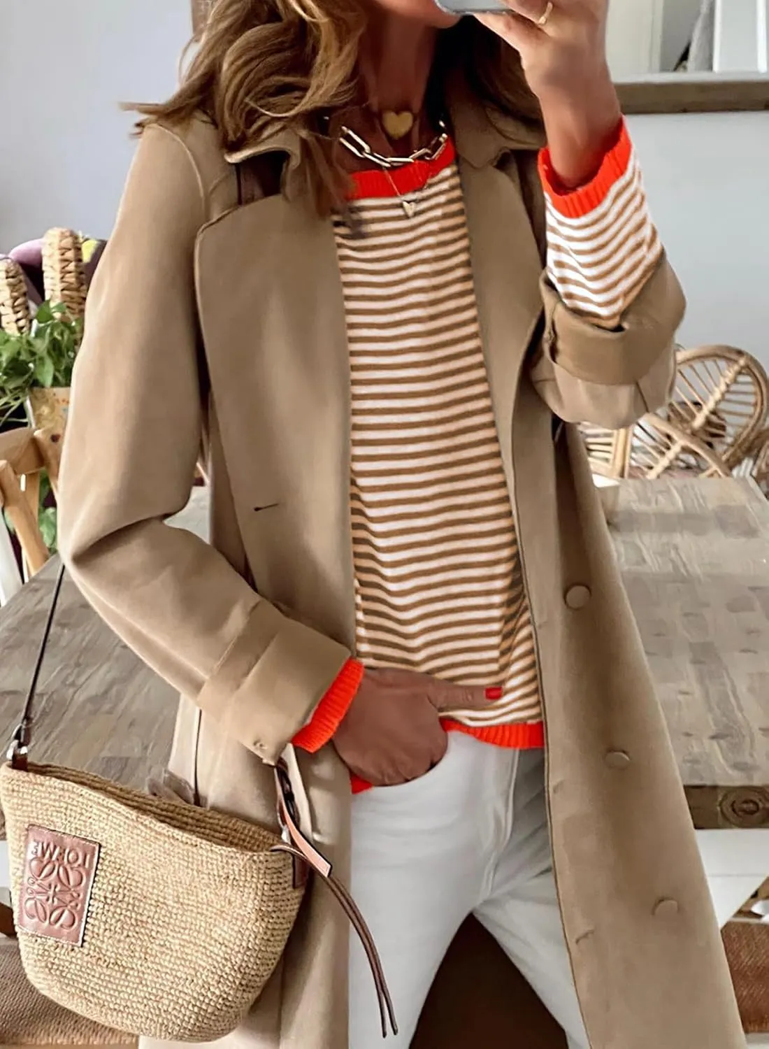 Womens Lightweight Cotton Sweaters Long Sleeve Crew Neck Color Block Striped Casual Knitted Pullover Tops