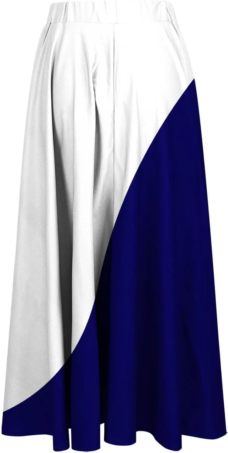 Womens Maxi Skirts Summer Elastic High Waist A Line Pleated Flowy Swing Skirt Casual Fashion Beach Vacation Skorts