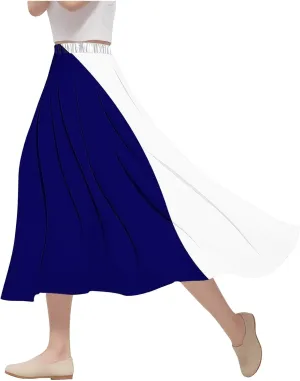 Womens Maxi Skirts Summer Elastic High Waist A Line Pleated Flowy Swing Skirt Casual Fashion Beach Vacation Skorts