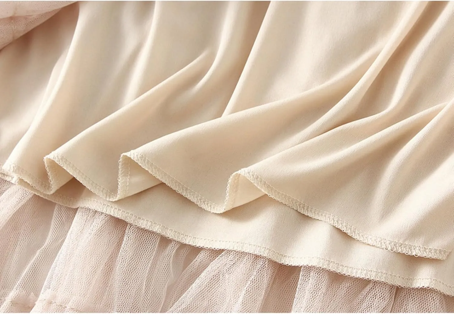 Women's Mesh Tulle Sheer Multi Tiered Long Skirt Ruffle Layered Tutu Skirts Elastic Waist Dress
