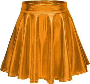Womens Mini Skirt Pleated Flared Skater Skirt Metallic Skirt Athletic Tennis Skirt High Waisted A-Line Skirt