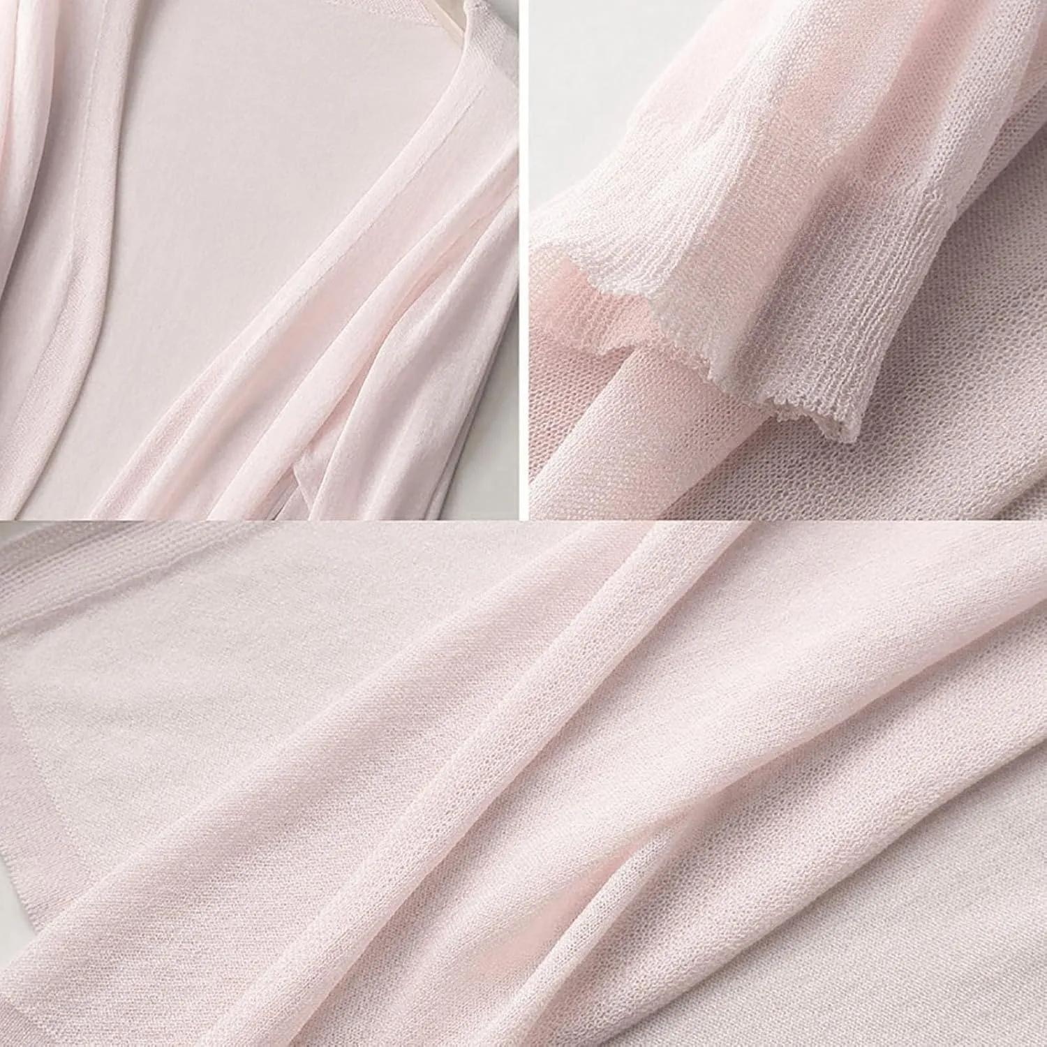 Womens Oversized Medium Length Cardigan Jacket Trendy Linen Ice Cotton Knit Coat Solid Color Athletic Casual Outcoat