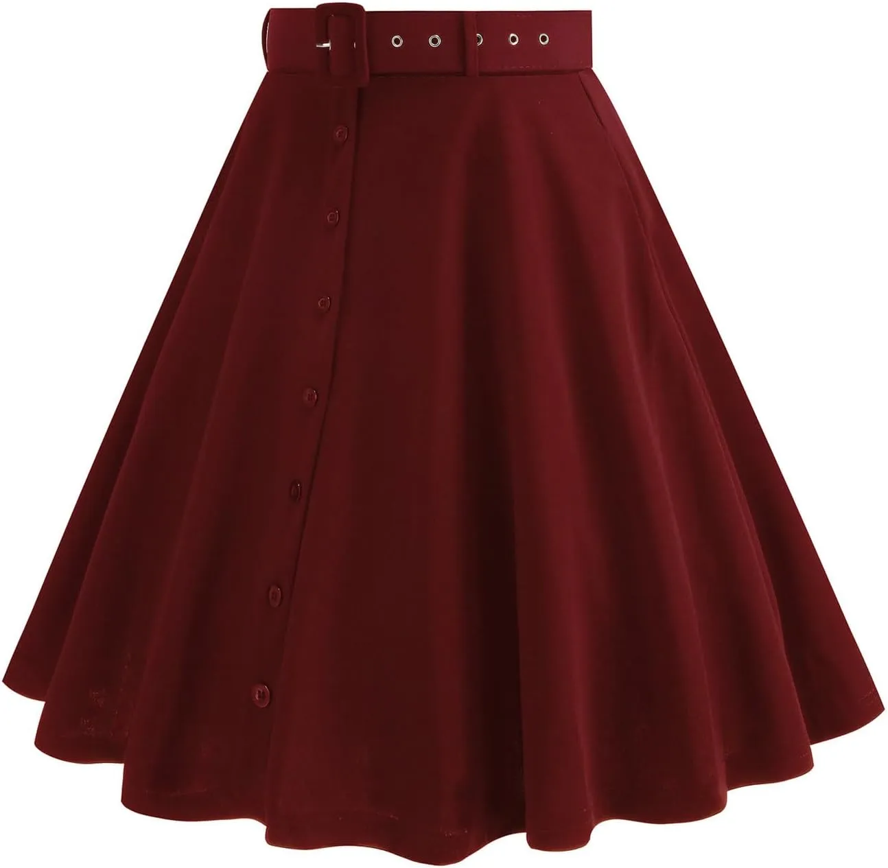 Women's Pleated Mini Skirts Casual Belted Button Down Business Work High Waist School Uniform Cheerleader Skirt