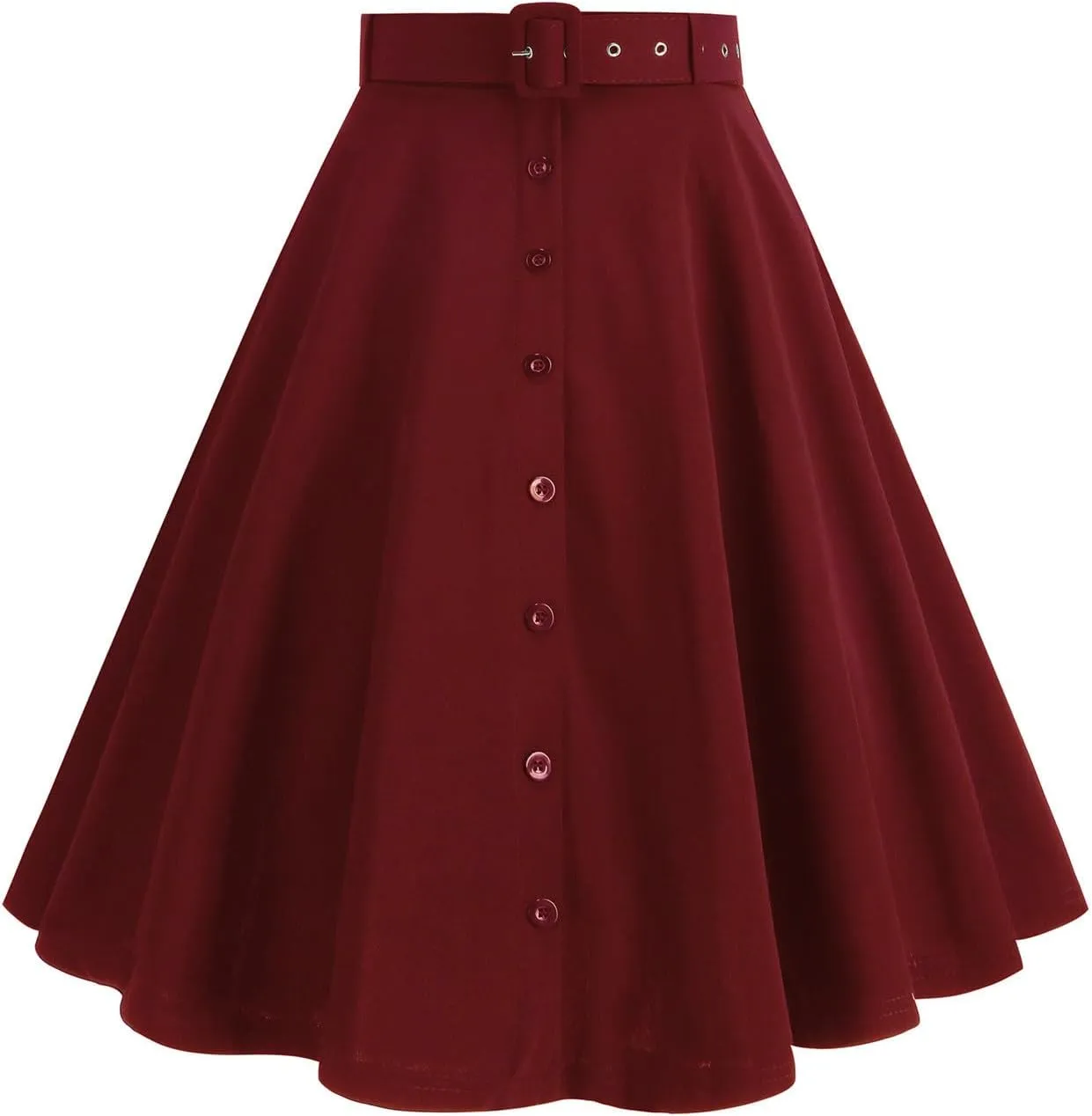 Women's Pleated Mini Skirts Casual Belted Button Down Business Work High Waist School Uniform Cheerleader Skirt