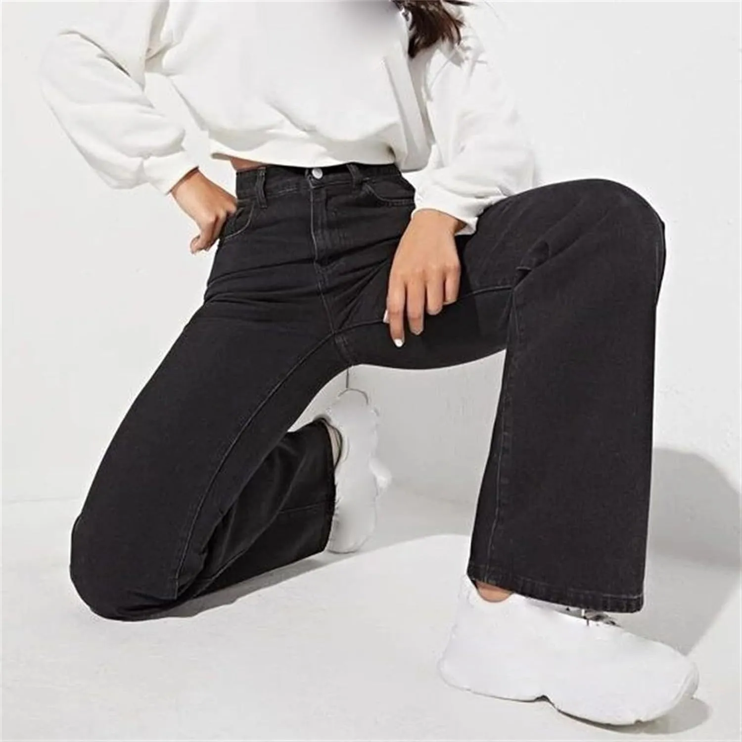 Womens Rise Stretch Boot Cut Jeans Fitting High Waisted Jeans Jeans Womans Woman's Jeans Jean