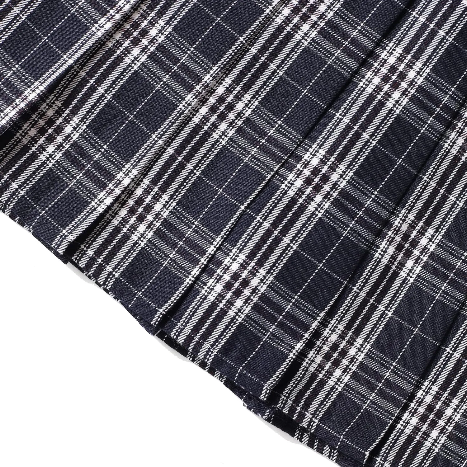 Women's School Uniform High Waist Pleated Skirt Mini Tennis Skirt A-Line Plaid Skirts