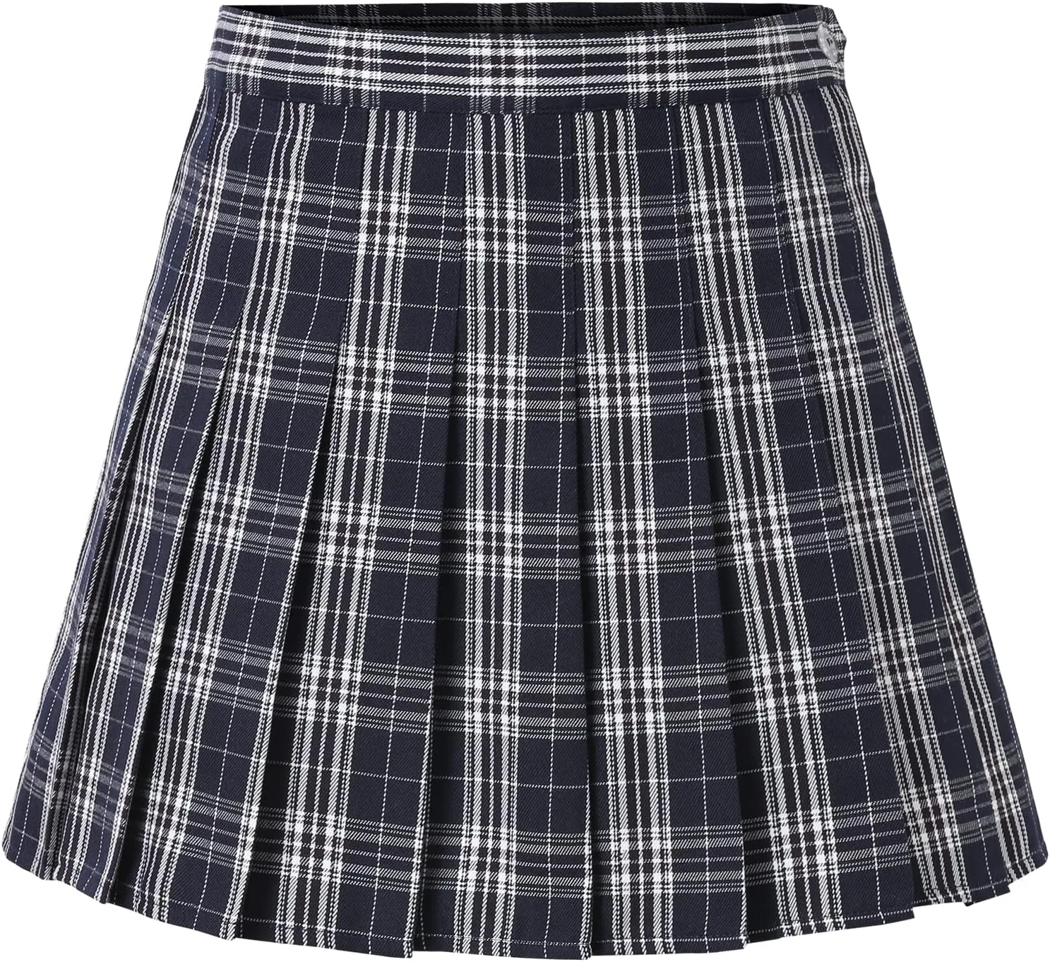 Women's School Uniform High Waist Pleated Skirt Mini Tennis Skirt A-Line Plaid Skirts