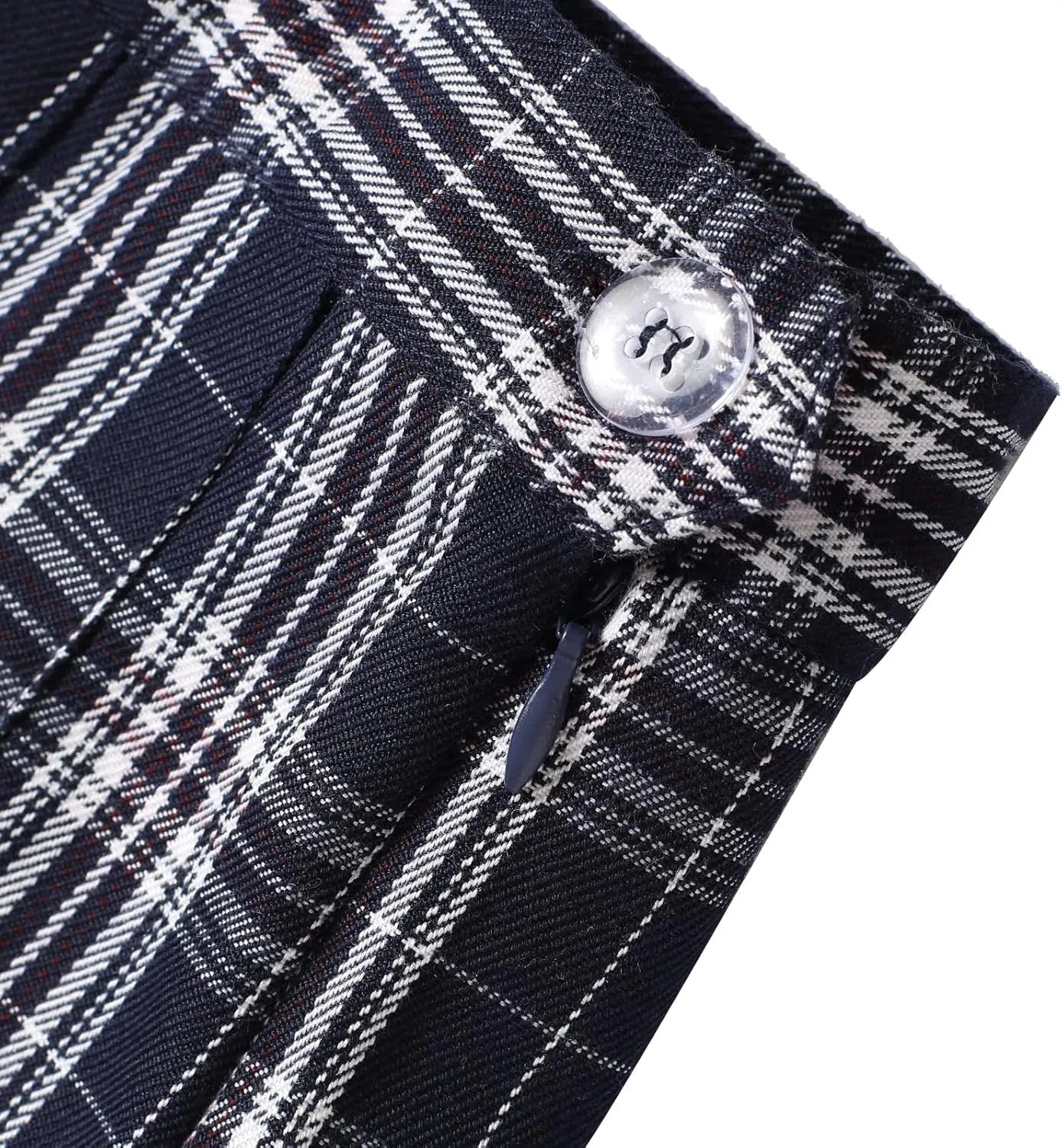 Women's School Uniform High Waist Pleated Skirt Mini Tennis Skirt A-Line Plaid Skirts