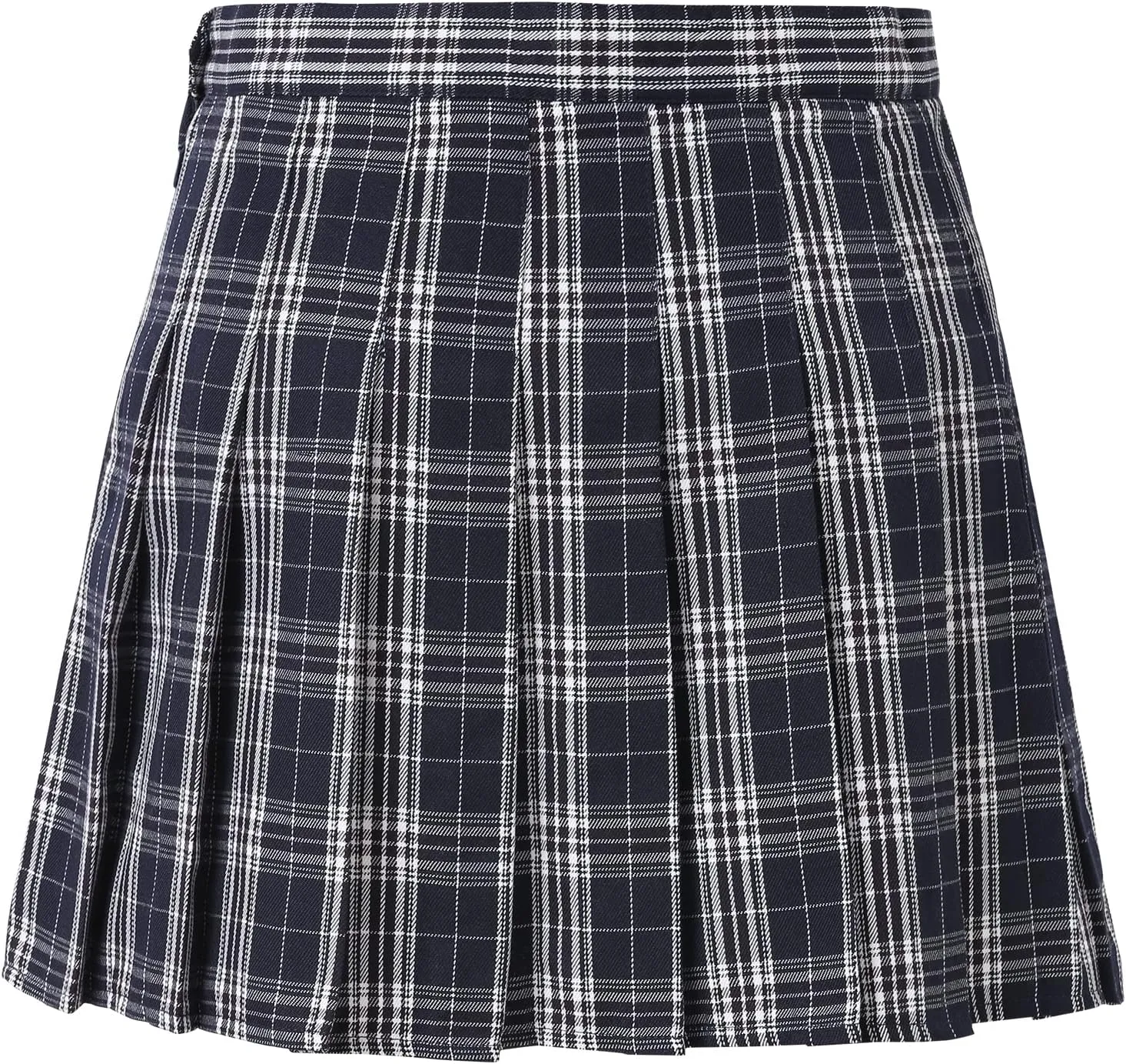 Women's School Uniform High Waist Pleated Skirt Mini Tennis Skirt A-Line Plaid Skirts