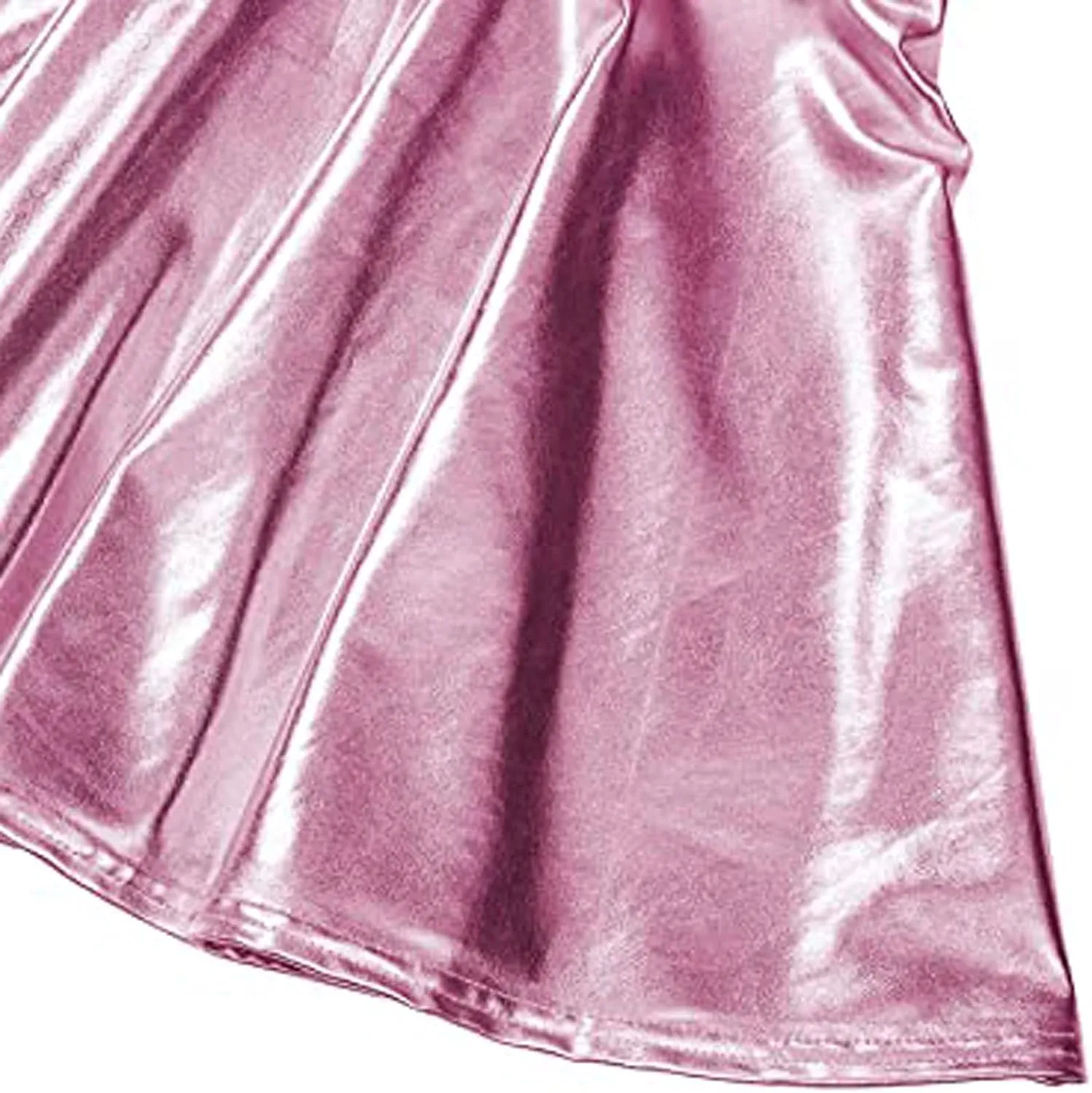 Women's Shiny Flared Metallic Holographic Pleated Mini Skater Skirt High Waist Pleated Skirt Rave Festival