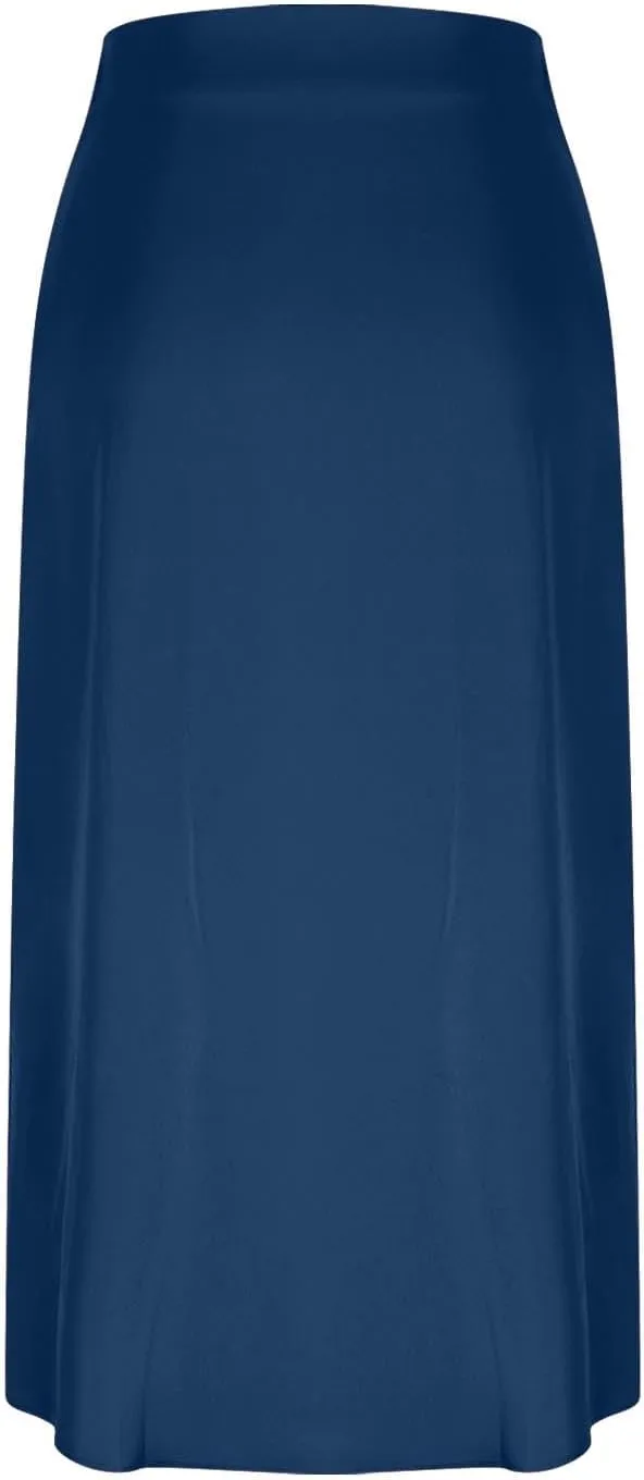 Women's Silk Satin Midi Skirt High Waisted Wrap Bodycon Long Pencil Skirts Dressy Elegant Skirt Party Clubwear