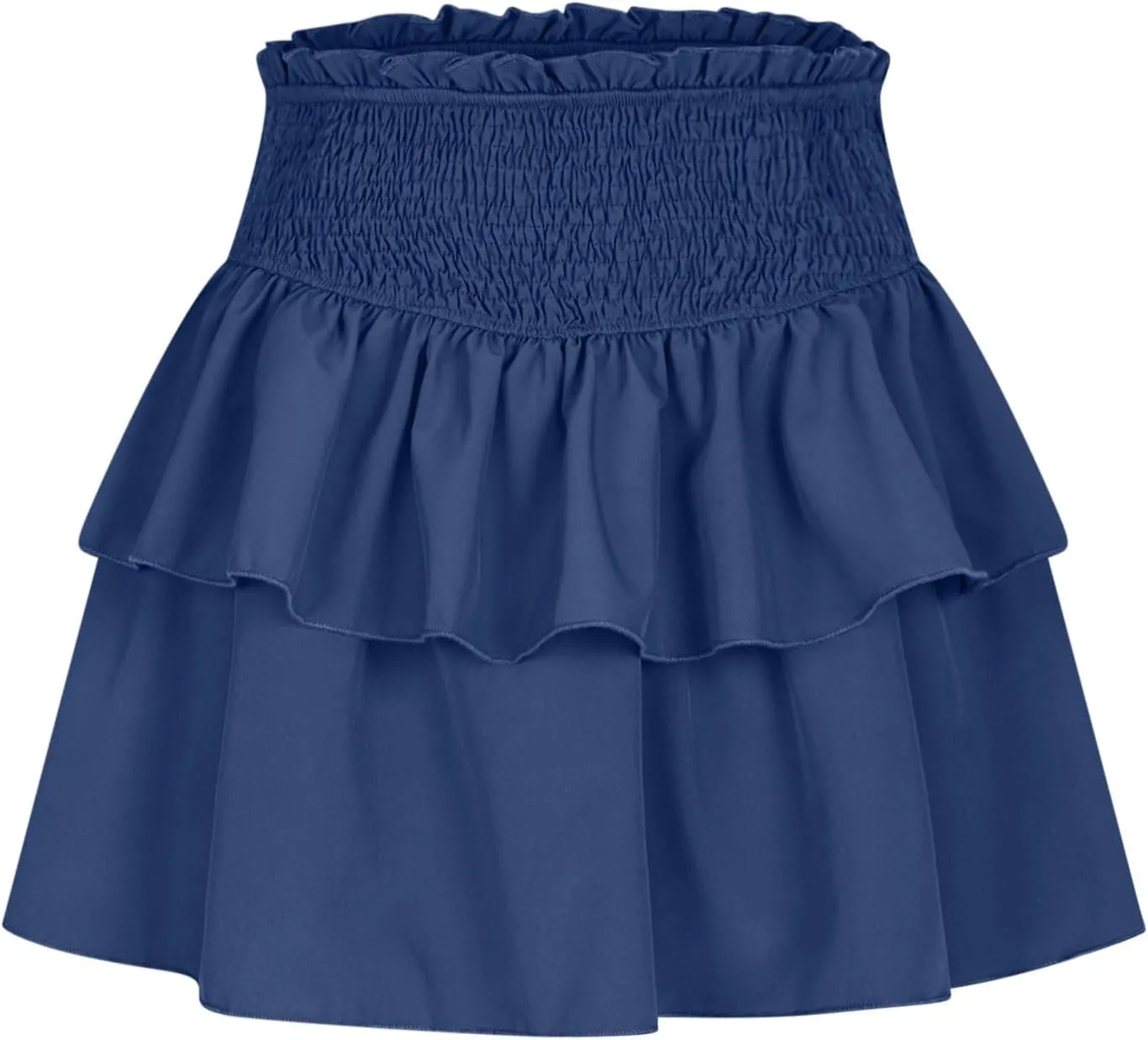 Womens Skorts Summer Casual Flowy Shorts A Line Elastic High Waist Mini Skirts Ruffle Tiered Layered Tennis Skirt
