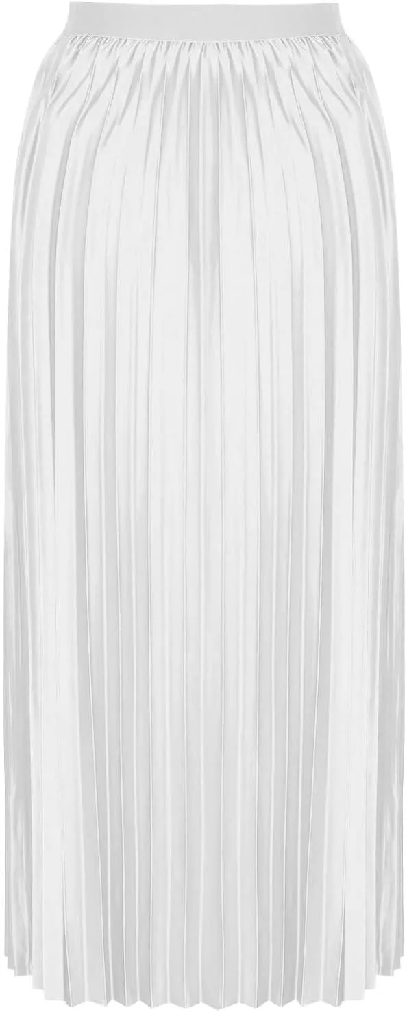 Women's Solid Color Ruched Casual Long Skirt, High Waist Silk Satin A-Line Skirts Summer Flowy Comfy Vacation Clothes