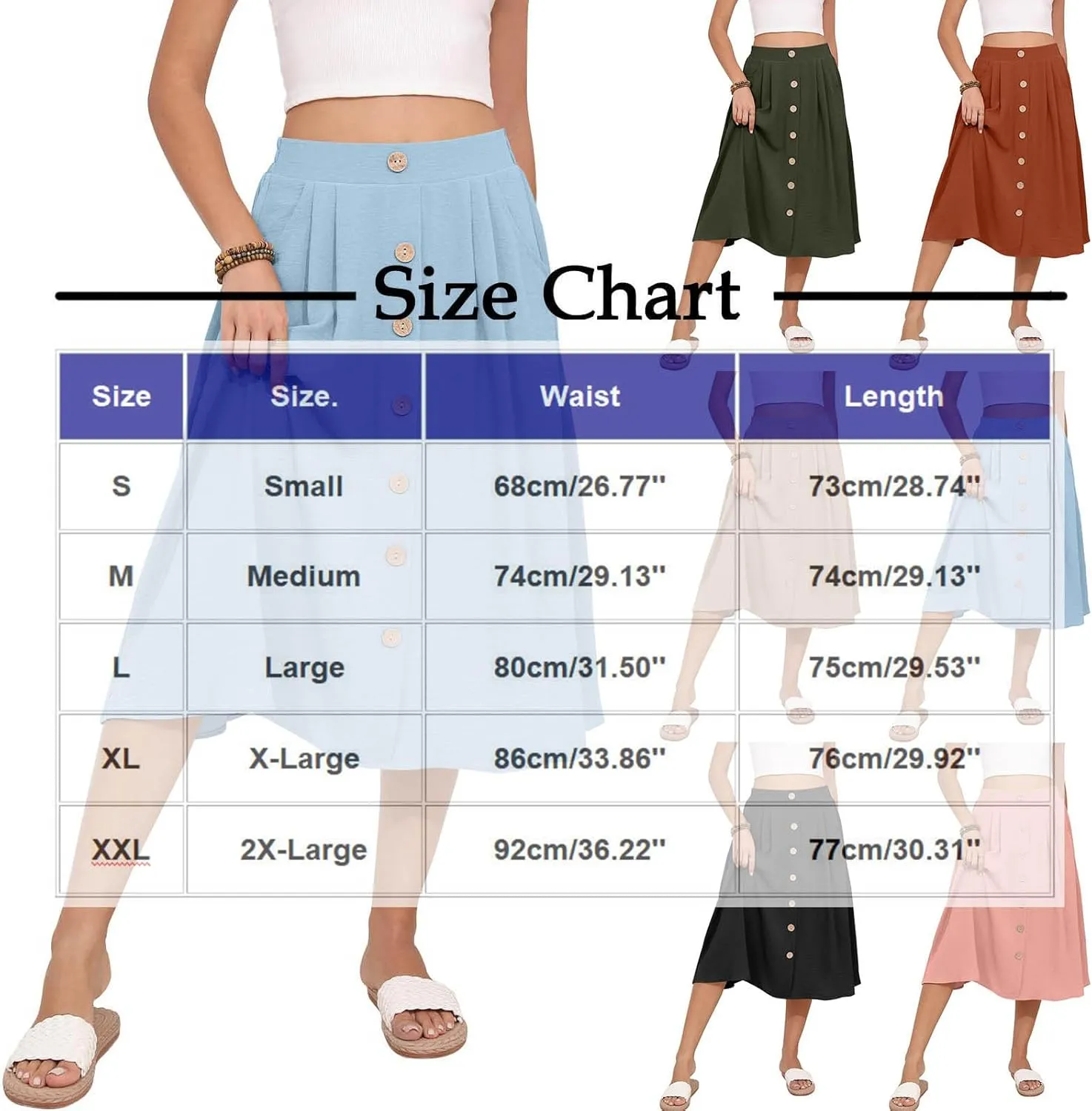 Women's Summer High Waisted Skirts Tiered Ruffle Skirts Boho Flowy Swing Pleated Skirt Casual A-Line Maxi Skirt