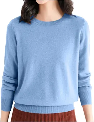 Women's Sweaters Cable Knit Crewneck Solid Color Long Sleeve Casual Soft Loose Fit Jumper Tops