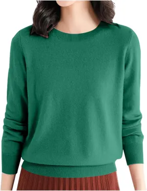 Women's Sweaters Cable Knit Crewneck Solid Color Long Sleeve Casual Soft Loose Fit Jumper Tops