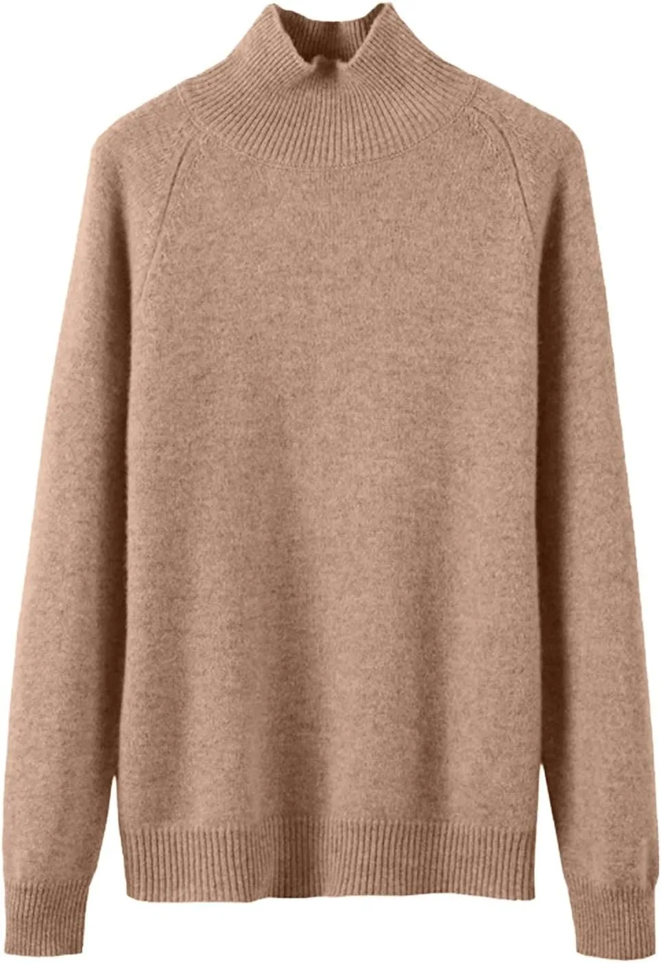 Women's Turtleneck Cashmere Sweater Knitted Casual Trendy Wool Crew Neck Pullover Tops Fall Winter Warm Comfy Soft Sweaters