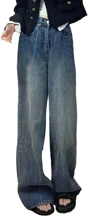 Womens Wide Leg Boyfriends Jeans High Waist Loose Distressed Denim Pants Suitable for All Leg Types All Kinds of People