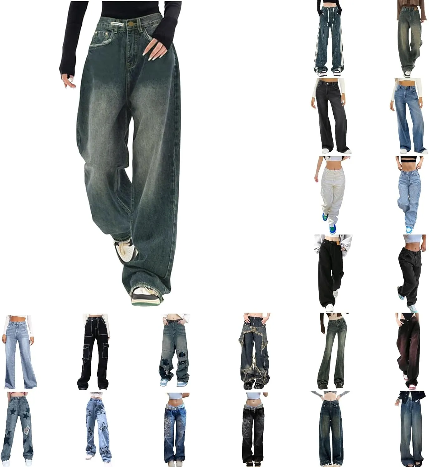 Womens Wide Leg Boyfriends Jeans High Waist Loose Distressed Denim Pants Suitable for All Leg Types All Kinds of People