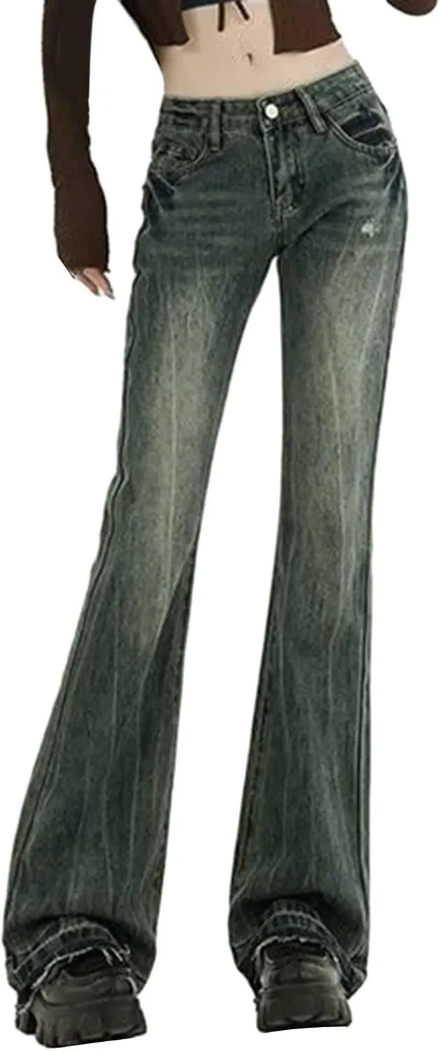 Womens Wide Leg Boyfriends Jeans High Waist Loose Distressed Denim Pants Suitable for All Leg Types All Kinds of People