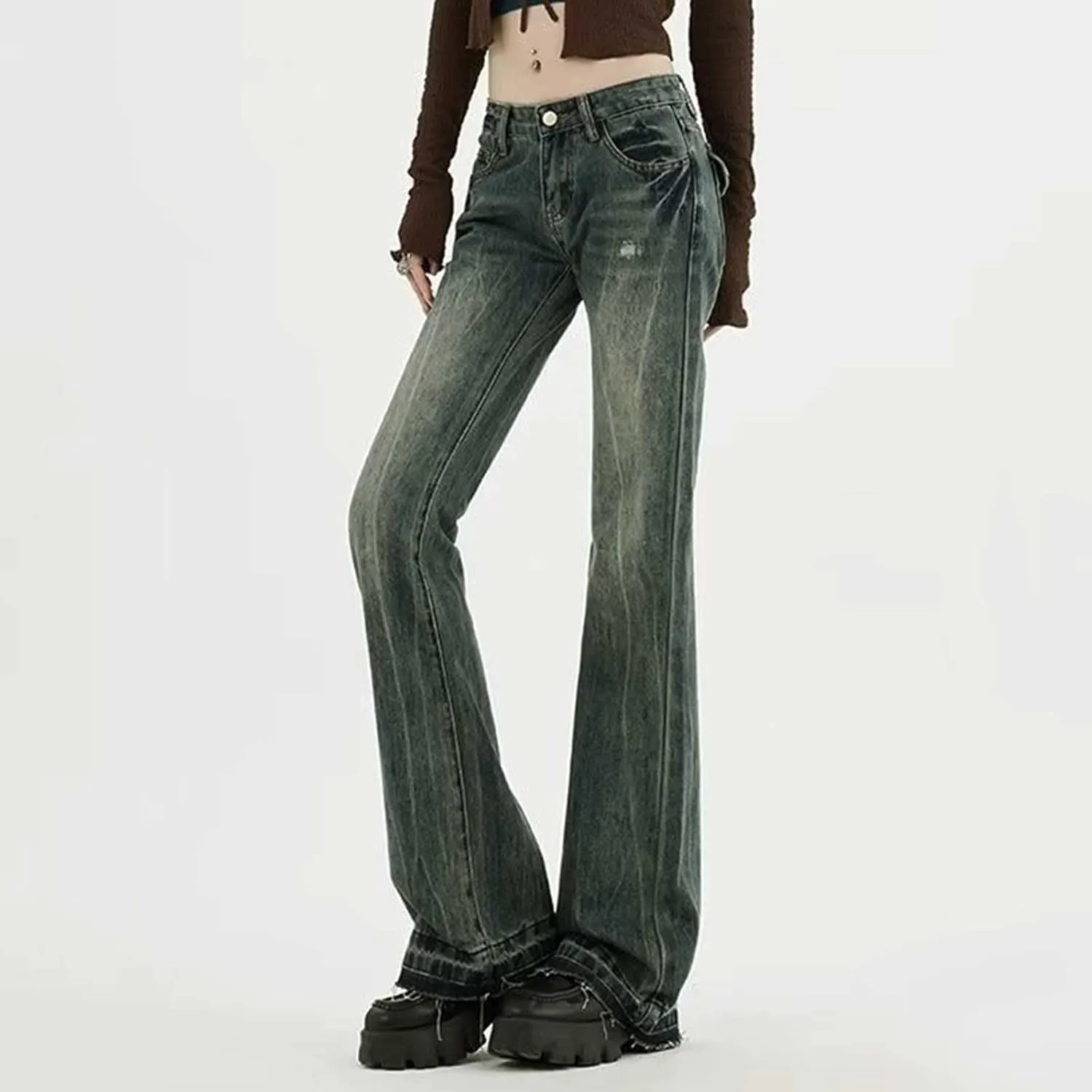 Womens Wide Leg Boyfriends Jeans High Waist Loose Distressed Denim Pants Suitable for All Leg Types All Kinds of People