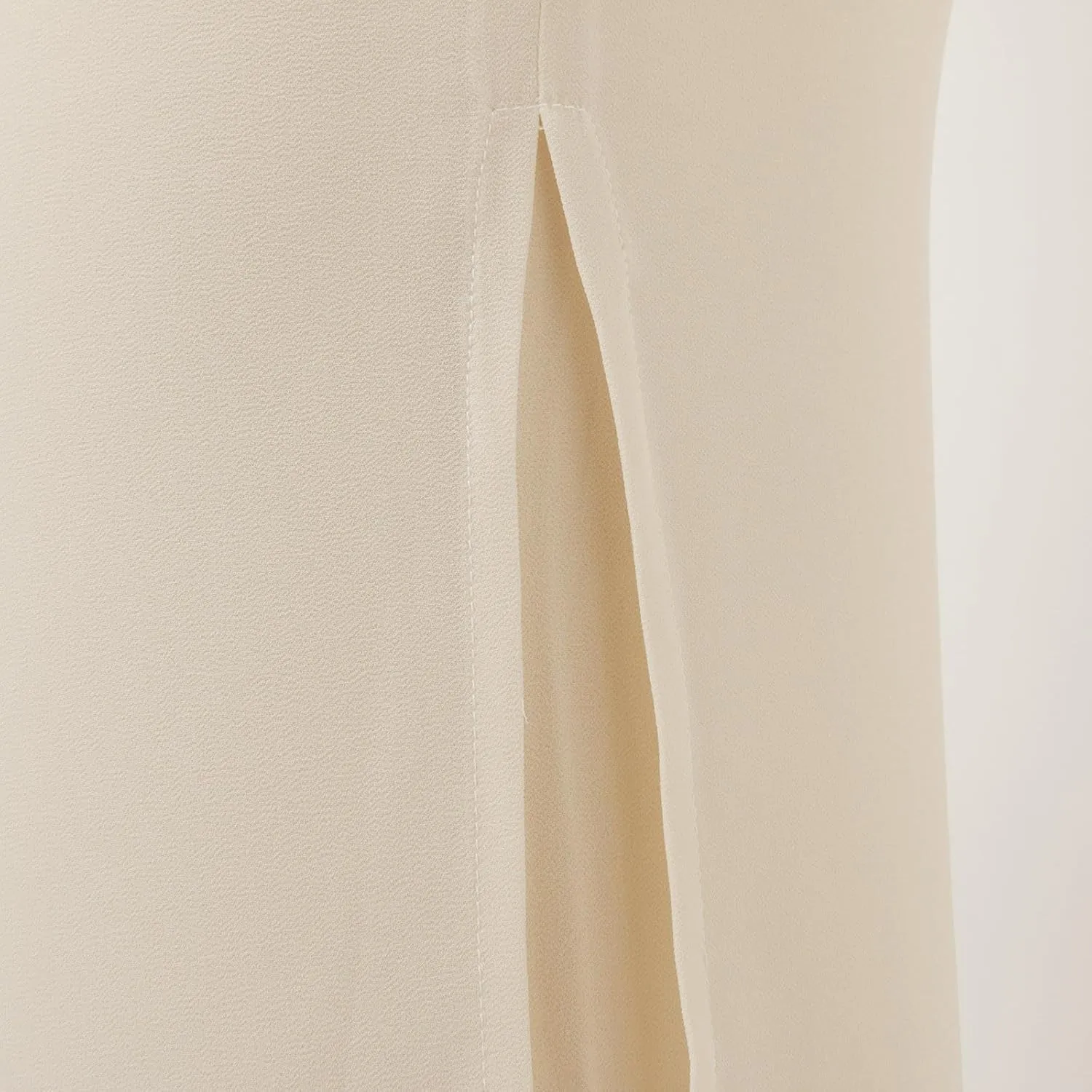 Women's Wide Leg Chiffon Dress Pants High Waist Straight Leg Pants Flared Palazzo Flowy Layered Boho Long Trousers