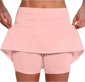 Women's Workout Skirts Dressy Casual Hiking Silk Bodycon Tennis Skorts Summer High Waisted Tight Skorts Pencil Skirts