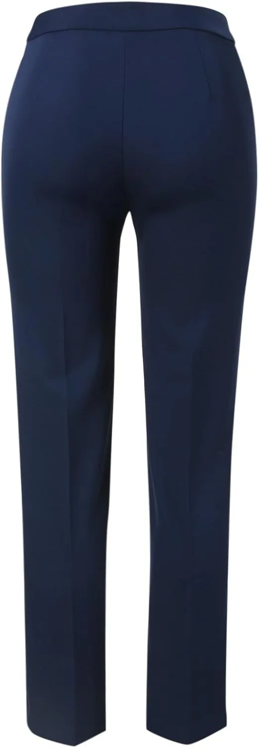 Womens's High Waist Dress Pants with Pockets Business Work Casual Straight Leg Stretch Trousers Skinny Slacks Trouser