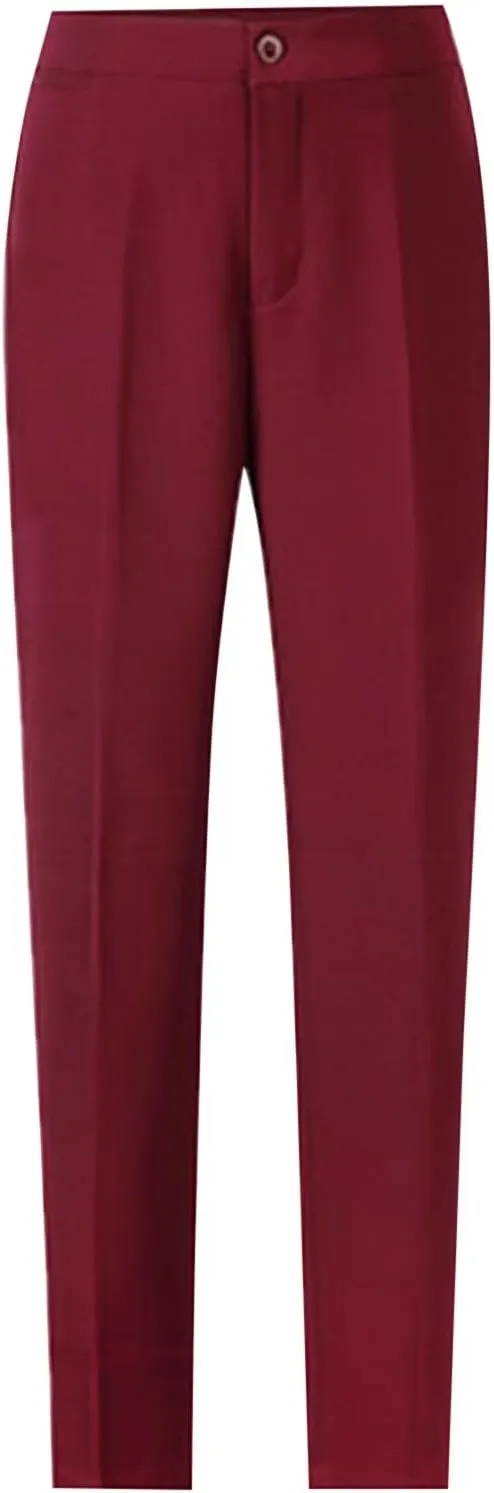 Womens's High Waist Dress Pants with Pockets Business Work Casual Straight Leg Stretch Trousers Skinny Slacks Trouser