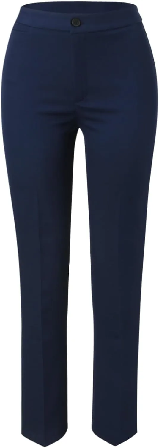 Womens's High Waist Dress Pants with Pockets Business Work Casual Straight Leg Stretch Trousers Skinny Slacks Trouser
